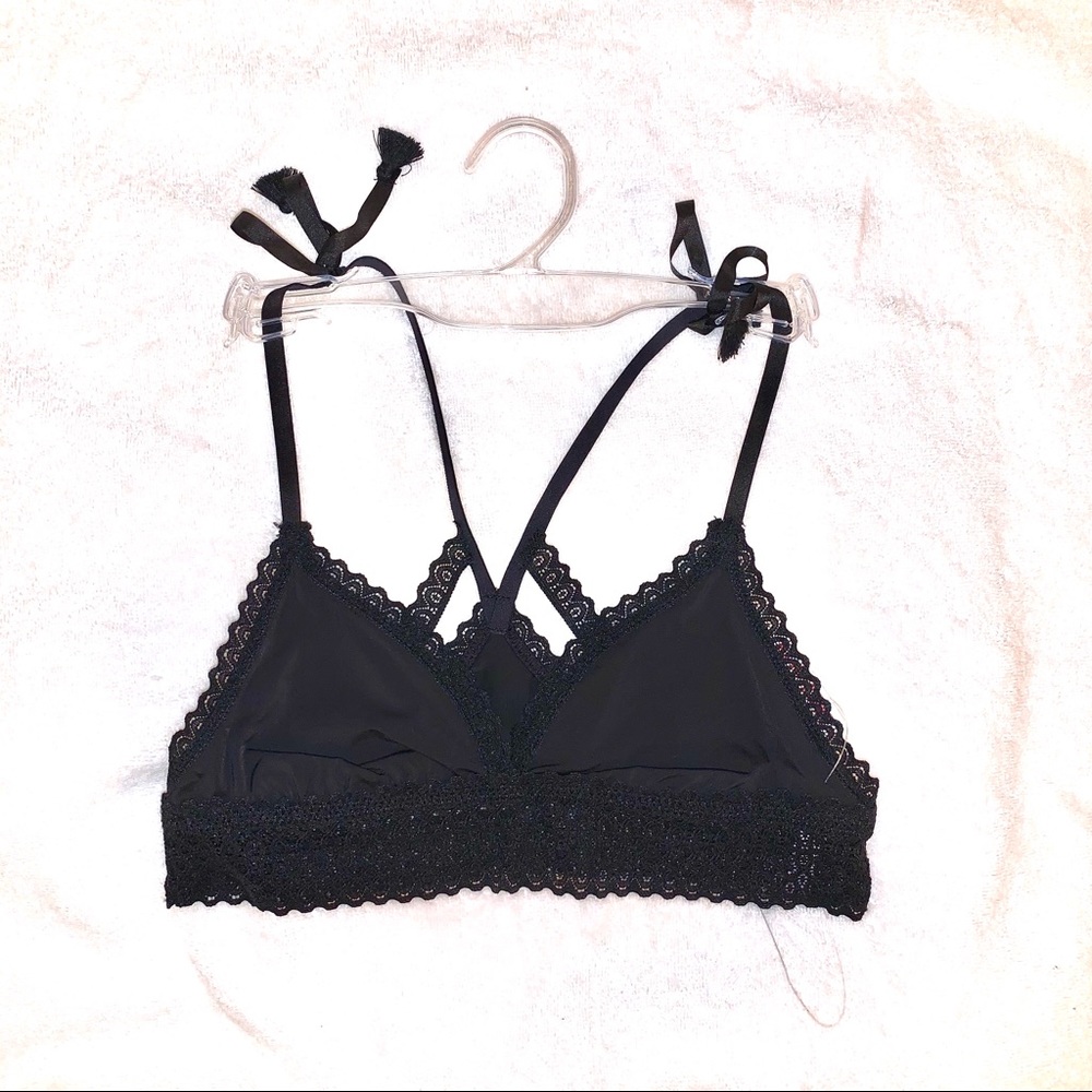 Aerie Black Lace Bralette Bra XS